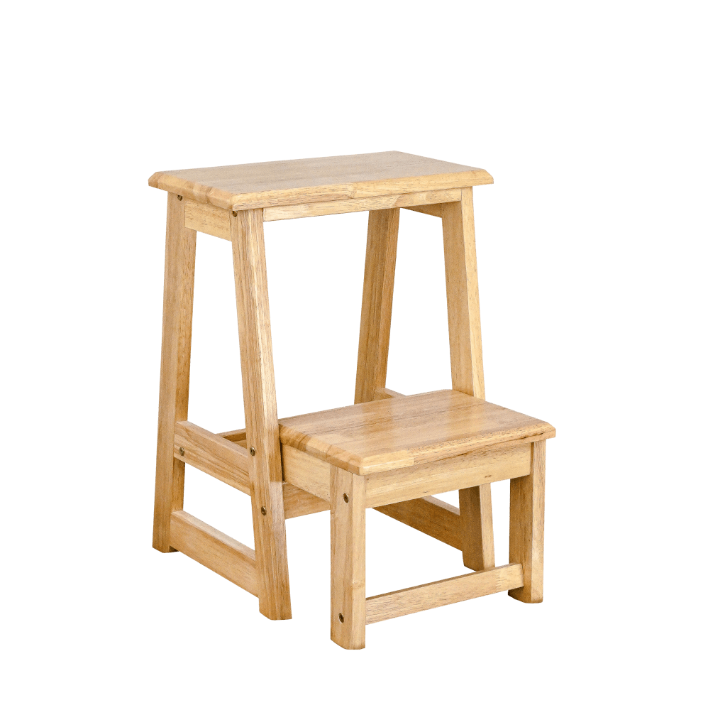 บันไดไม้ยางพารา 2 ขั้น Evergreen Furniture SLST-55  40x43x55ซม. สีไม้ธรรมชาติ_2